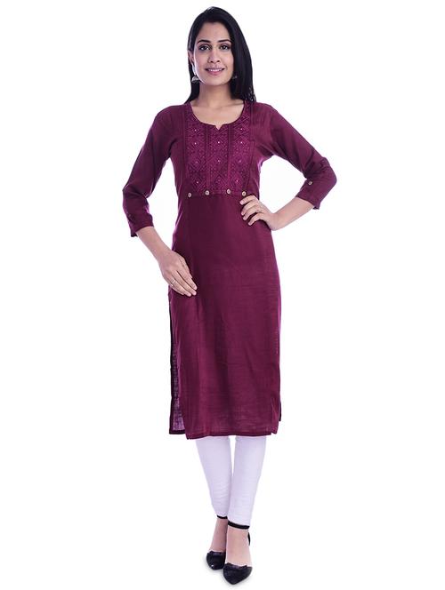 tonal embroidered straight kurta - 17673189 - Standard Image - 1