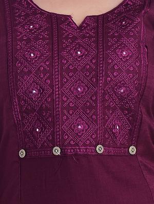 tonal embroidered straight kurta - 17673189 - Standard Image - 4