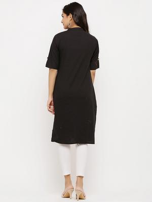 solid straight kurta - 17673197 - Standard Image - 3