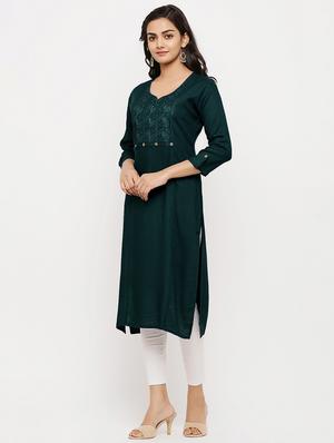 tonal embroidered straight kurta - 17673198 - Standard Image - 2