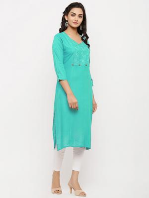 tonal embroidered straight kurta - 17673202 - Standard Image - 2