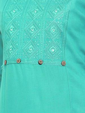 tonal embroidered straight kurta - 17673202 - Standard Image - 4