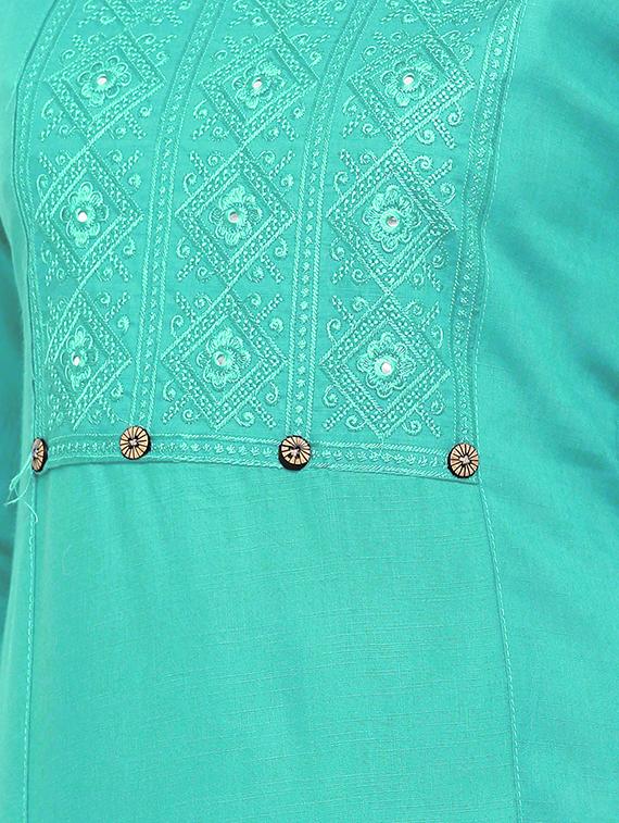 tonal embroidered straight kurta - 17673202 - Zoom Image - 4