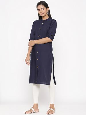 solid straight kurta - 17673206 - Standard Image - 2