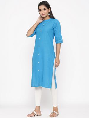solid straight kurta - 17673210 - Standard Image - 2