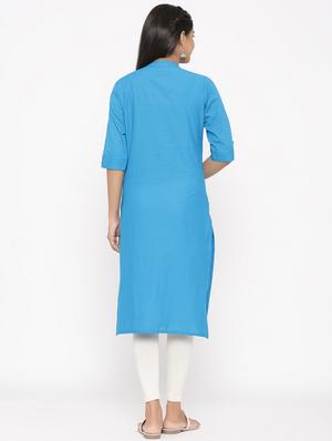 solid straight kurta - 17673210 - Standard Image - 3