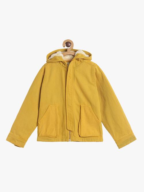 yellow cotton regular jackets & coat - 17673224 - Standard Image - 1