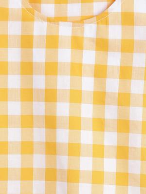 yellow checkered frock - 17674392 - Standard Image - 3