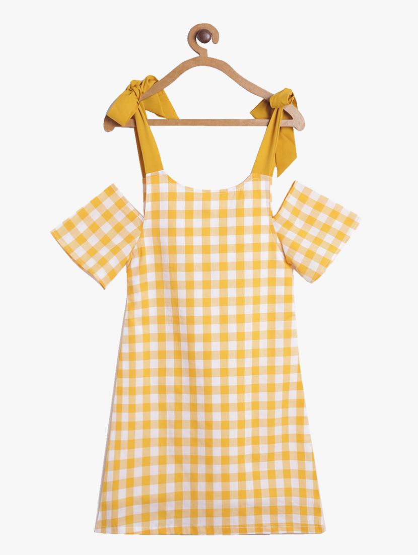yellow checkered frock - 17674392 - Zoom Image - 1
