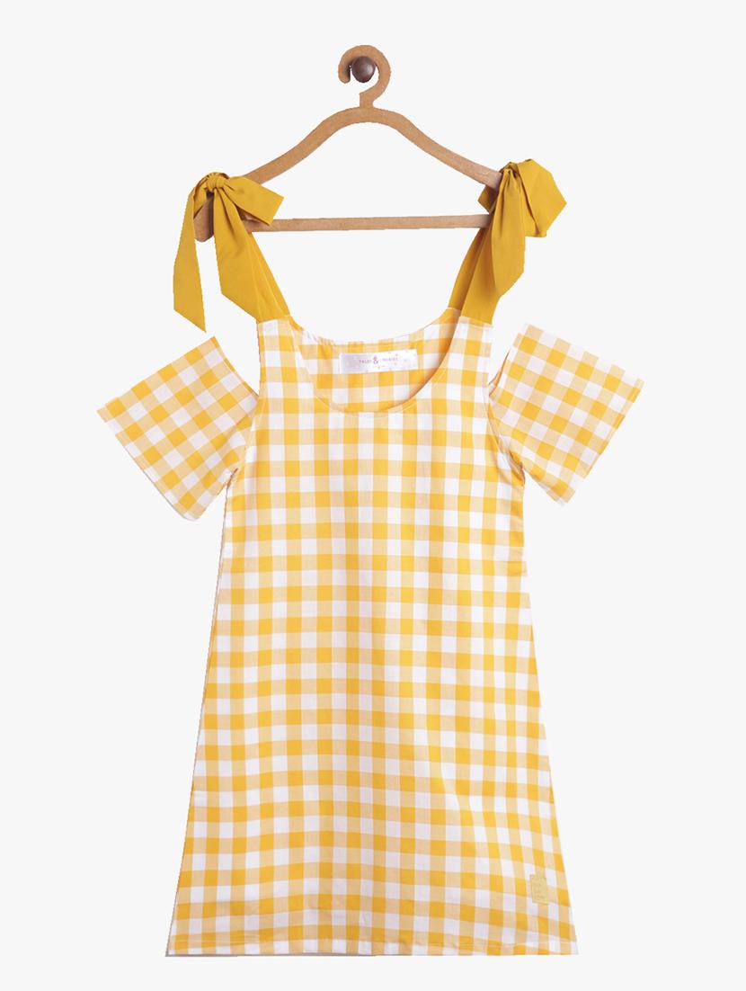yellow checkered frock - 17674392 - Zoom Image - 2