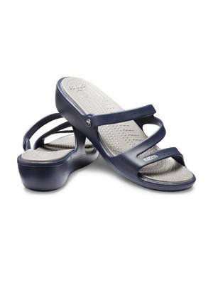 blue slip on wedge - 17674891 - Standard Image - 3
