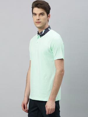 light blue solid polo t-shirt - 17675301 - Standard Image - 2