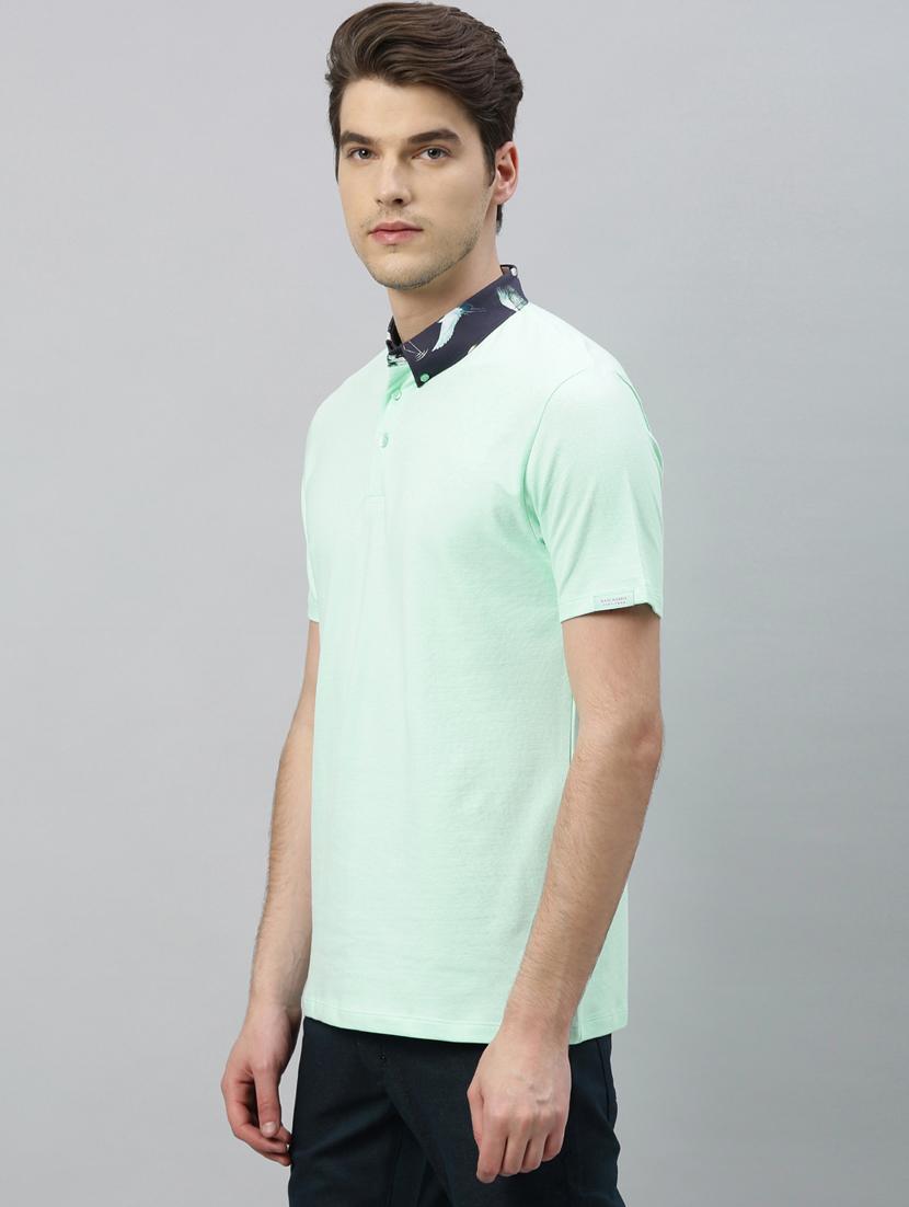 light blue solid polo t-shirt - 17675301 - Zoom Image - 2