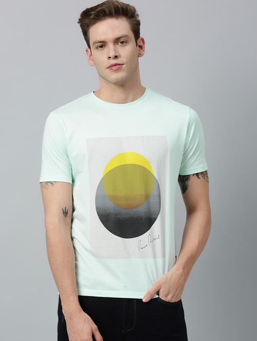 light blue front printed t-shirt - 17675323 - Standard Image - 1