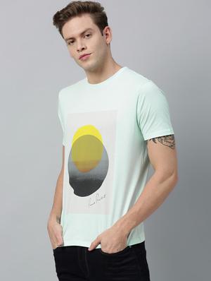 light blue front printed t-shirt - 17675323 - Standard Image - 2