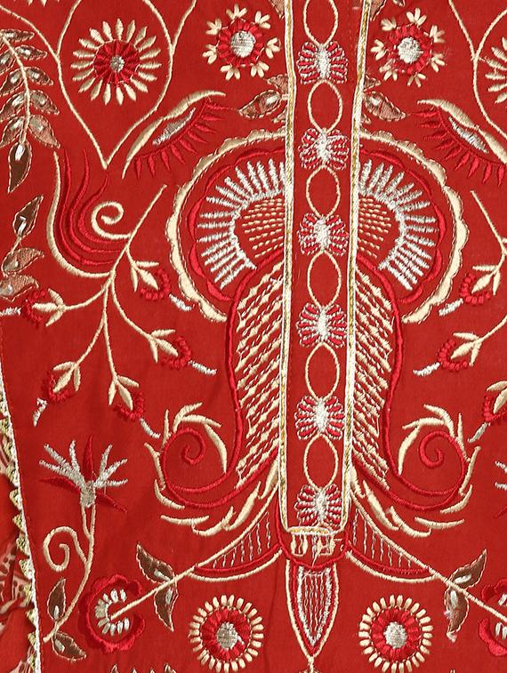 red cotton anarkali kurta - 17675440 - Zoom Image - 5