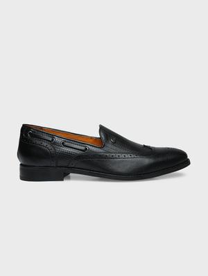 black leather slip on loafers - 17675500 - Standard Image - 2