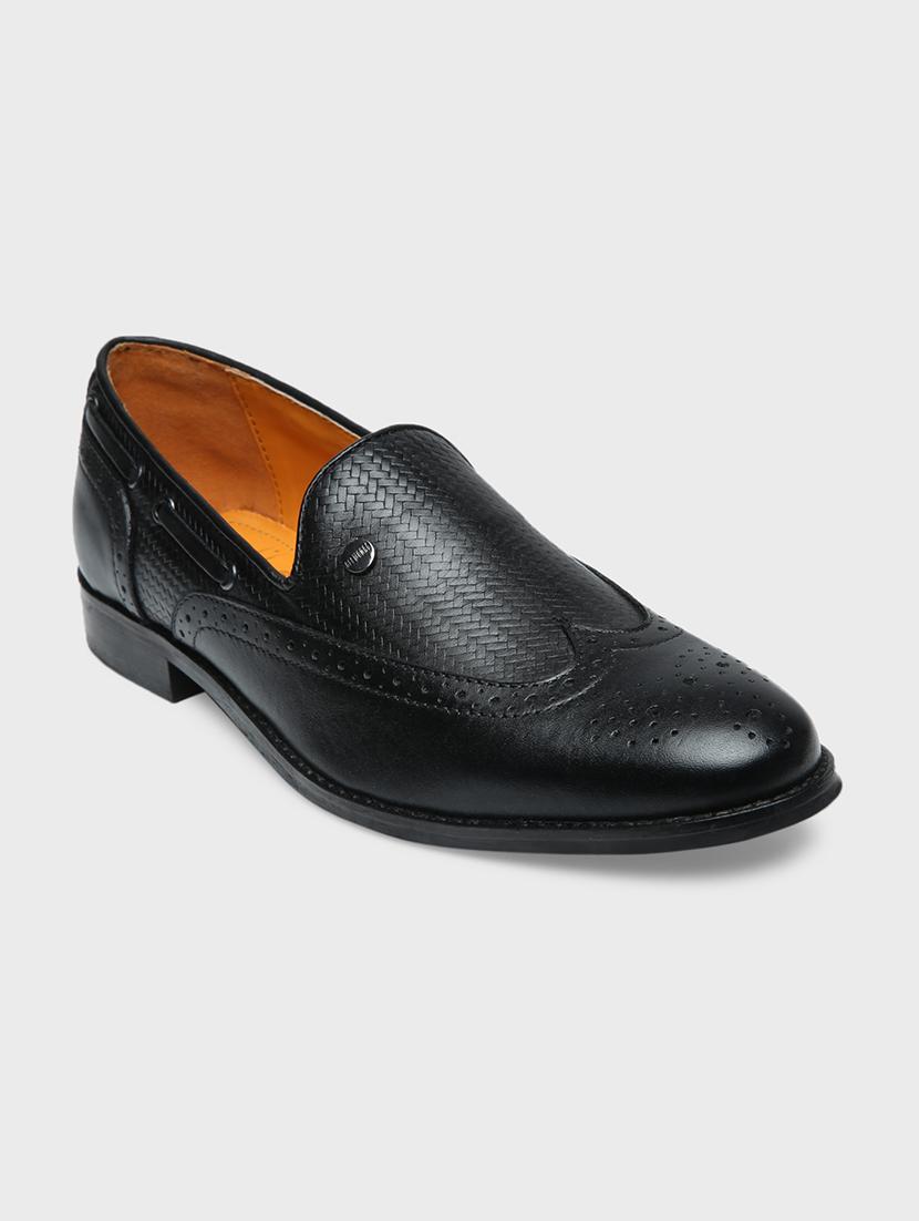 black leather slip on loafers - 17675500 - Zoom Image - 1