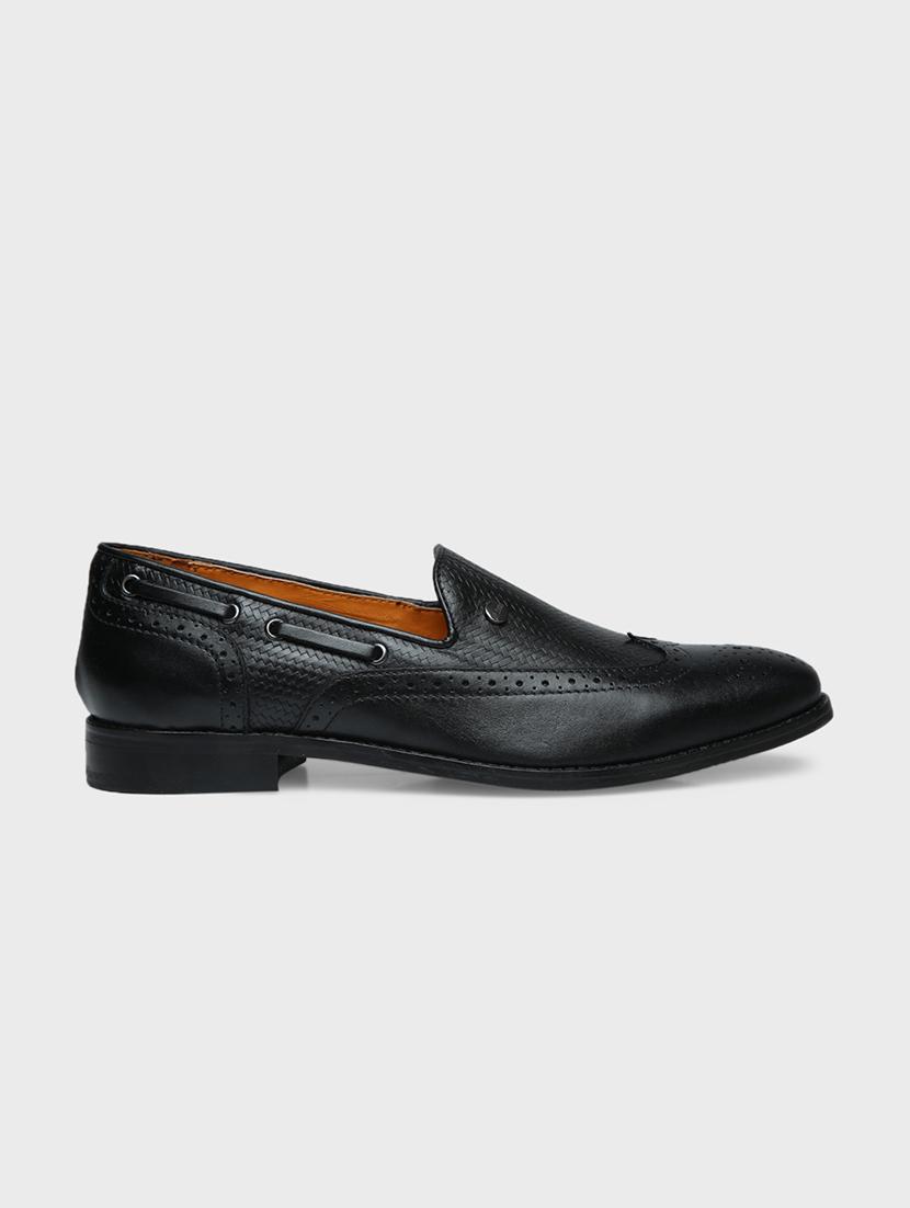 black leather slip on loafers - 17675500 - Zoom Image - 2