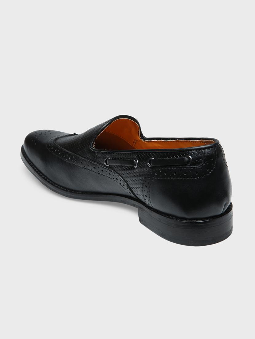 black leather slip on loafers - 17675500 - Zoom Image - 3