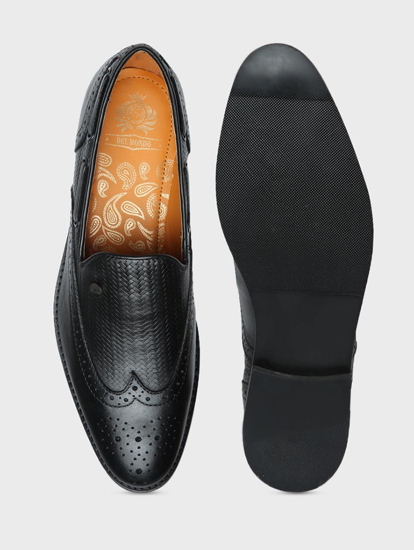black leather slip on loafers - 17675500 - Zoom Image - 4