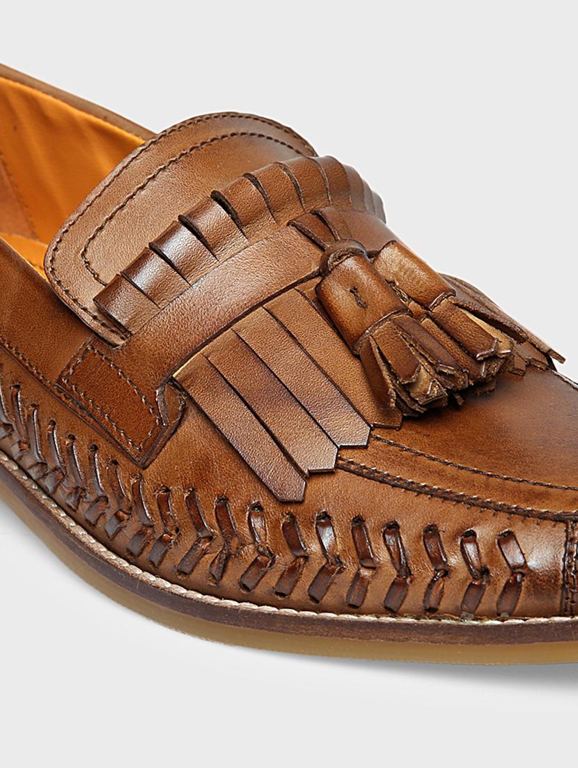 tan leather slip on loafers - 17675504 - Zoom Image - 5