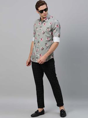 green floral casual shirt - 17675642 - Standard Image - 4