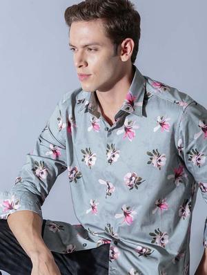 green floral casual shirt - 17675642 - Standard Image - 5