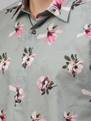 green floral casual shirt - 17675642 - Standard Image - 6
