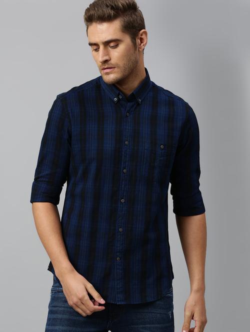 blue checkered casual shirt - 17675644 - Standard Image - 1