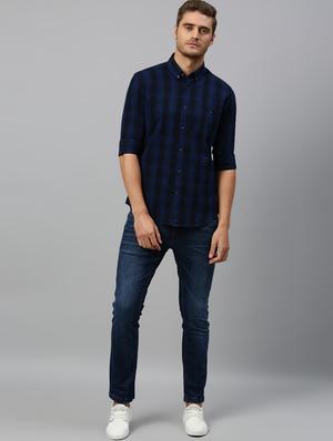 blue checkered casual shirt - 17675644 - Standard Image - 4