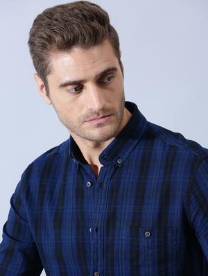 blue checkered casual shirt - 17675644 - Standard Image - 6