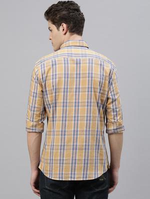 yellow checkered casual shirt - 17675661 - Standard Image - 3