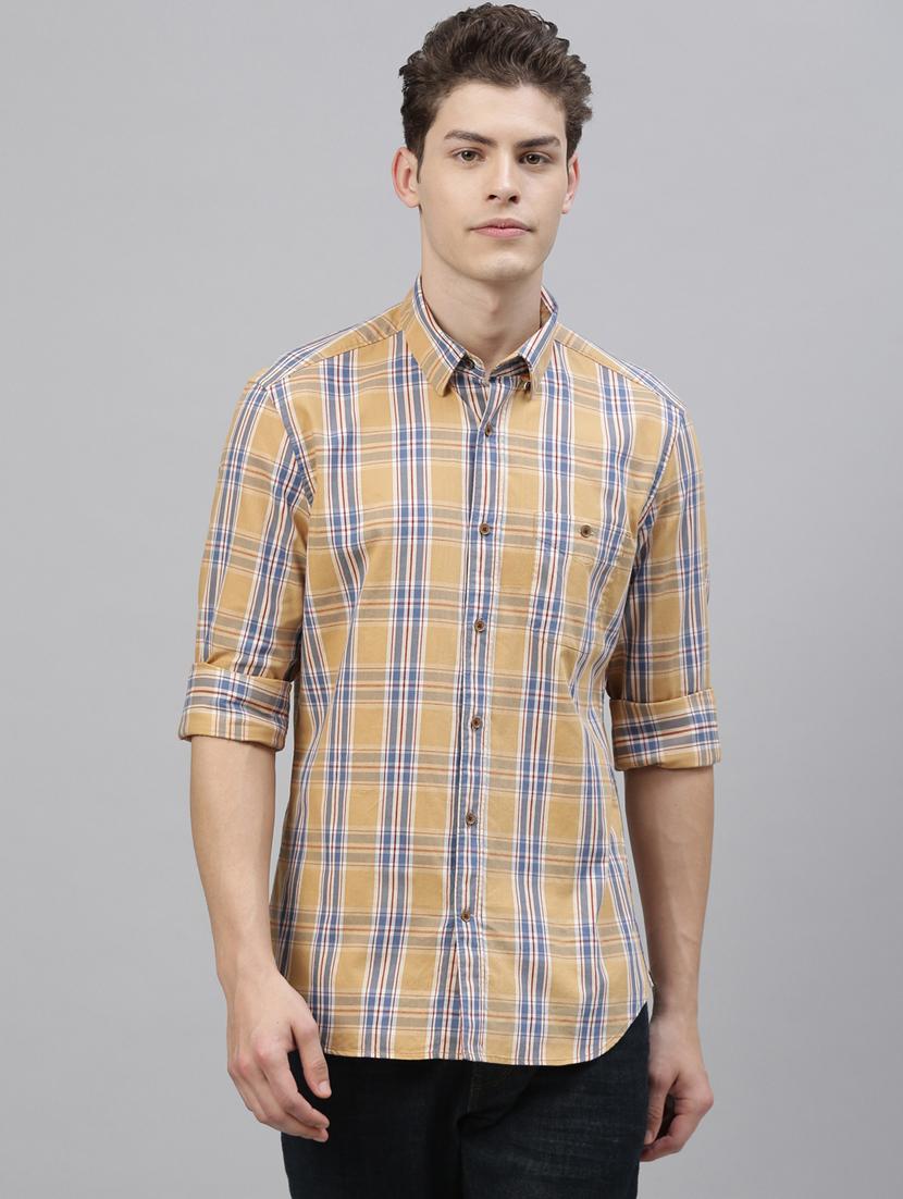 yellow checkered casual shirt - 17675661 - Zoom Image - 1