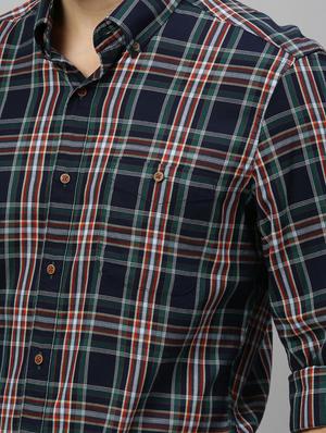 navy checkered casual shirt - 17675668 - Standard Image - 5