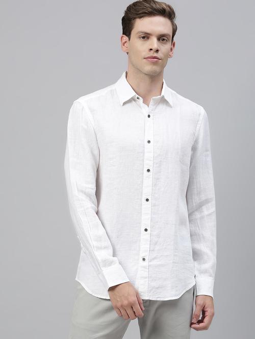 white solid casual shirt - 17675692 - Standard Image - 1