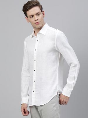 white solid casual shirt - 17675692 - Standard Image - 2