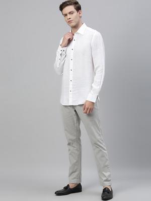 white solid casual shirt - 17675692 - Standard Image - 4