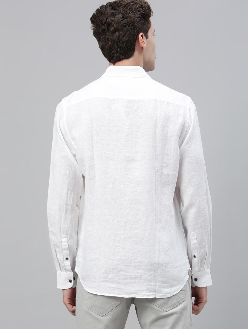 white solid casual shirt - 17675692 - Zoom Image - 3