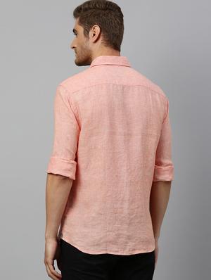 peach solid casual shirt - 17675694 - Standard Image - 3