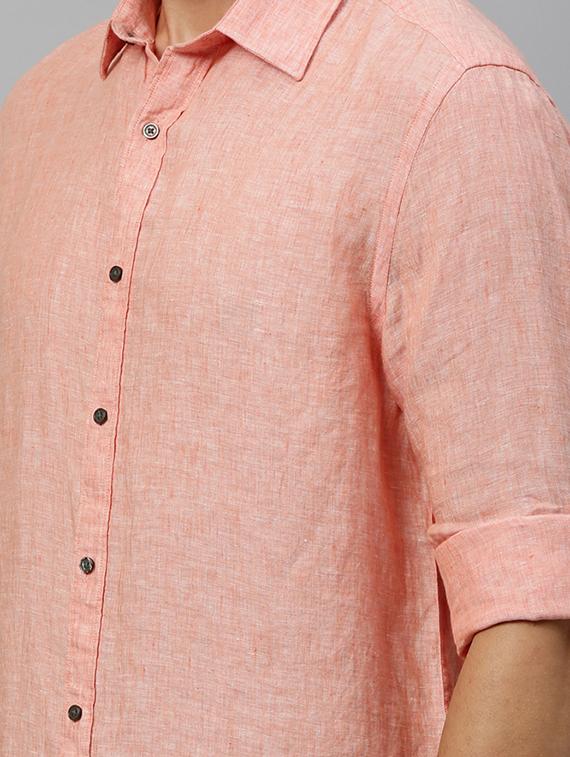 peach solid casual shirt - 17675694 - Zoom Image - 5