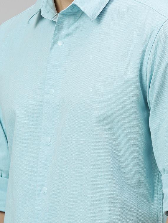 blue solid casual shirt - 17675708 - Zoom Image - 5
