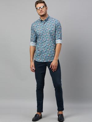 blue floral casual shirt - 17675739 - Standard Image - 4