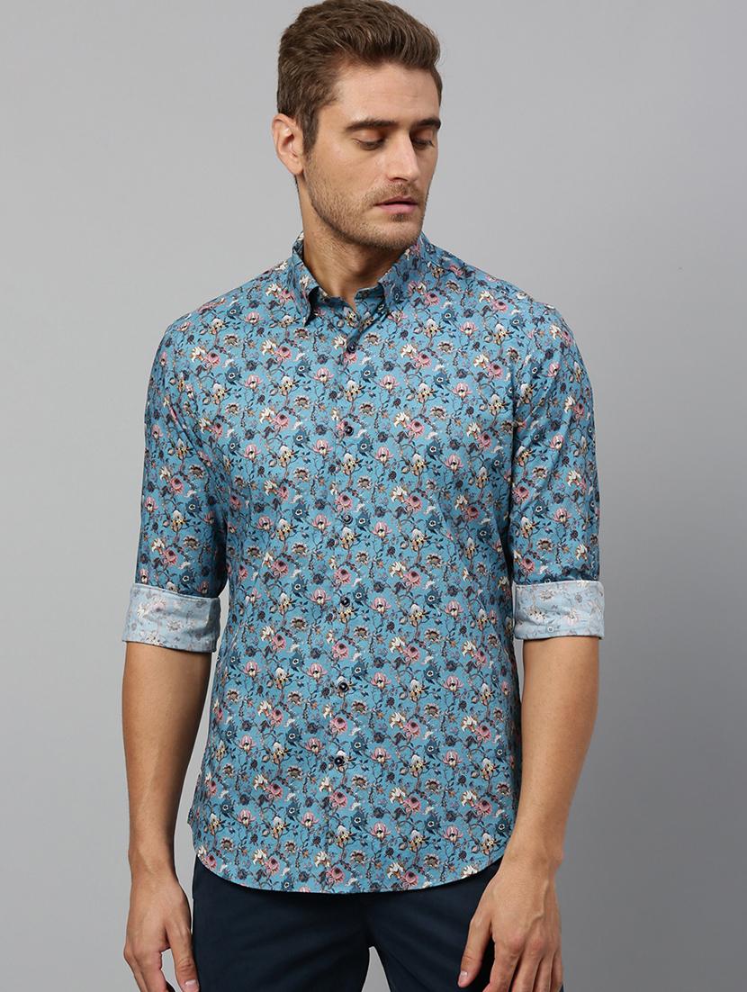 blue floral casual shirt - 17675739 - Zoom Image - 1