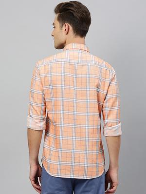 orange checkered casual shirt - 17675746 - Standard Image - 3