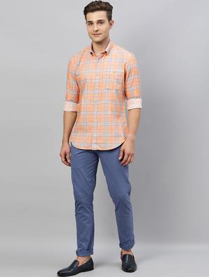 orange checkered casual shirt - 17675746 - Standard Image - 4