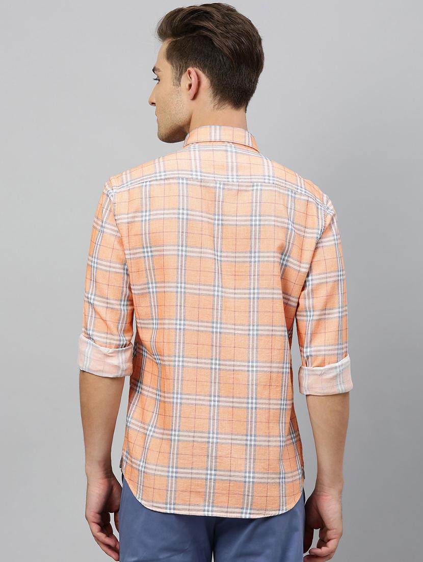 orange checkered casual shirt - 17675746 - Zoom Image - 3