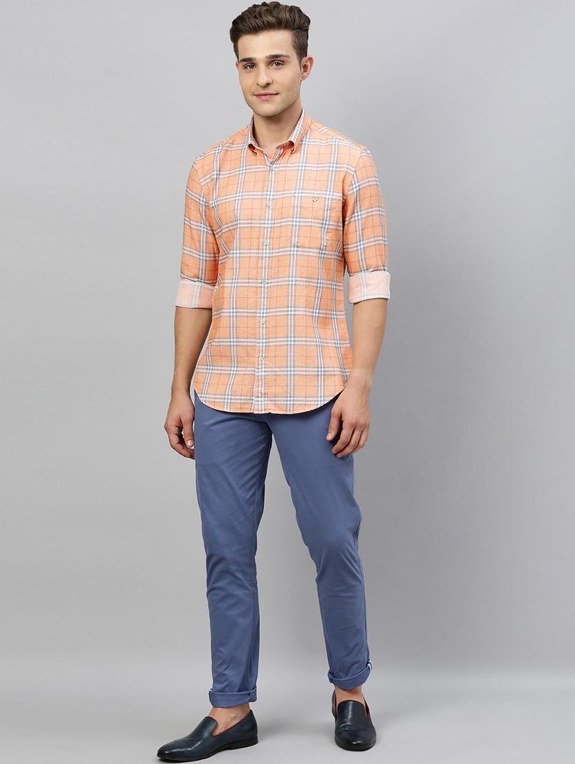orange checkered casual shirt - 17675746 - Zoom Image - 4