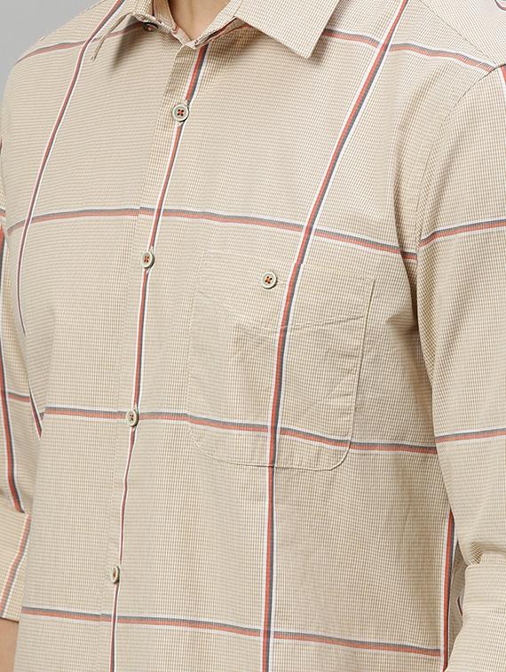 beige checkered casual shirt - 17675784 - Zoom Image - 5