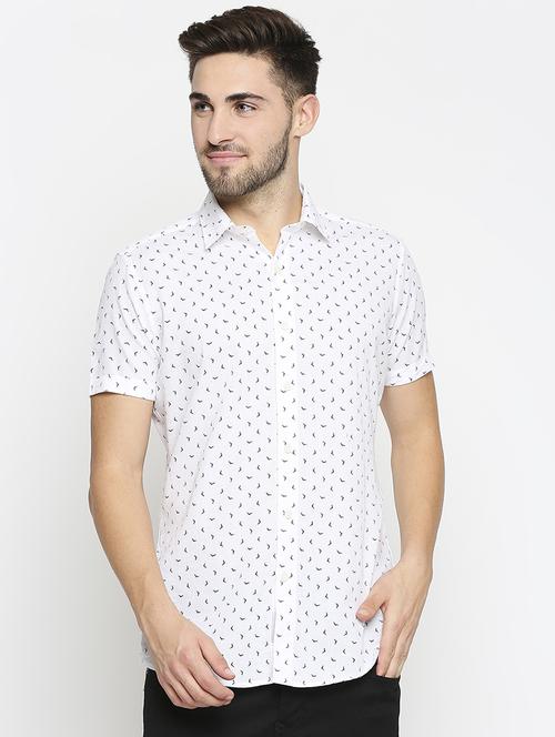 white printed casual shirt - 17675942 - Standard Image - 1